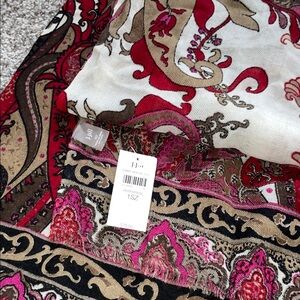 J. Jill Red and Black Paisley Scarf